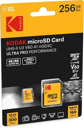 Kodak micro 256gb uhs u3 - kodak, uhs-ii